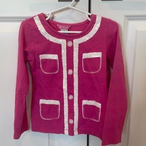 E-land Kids pink with white sequin shirt size 5